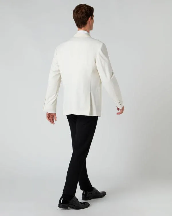 Men 007 Woven Dinner JacketIn White White NPeal Coats and Jackets