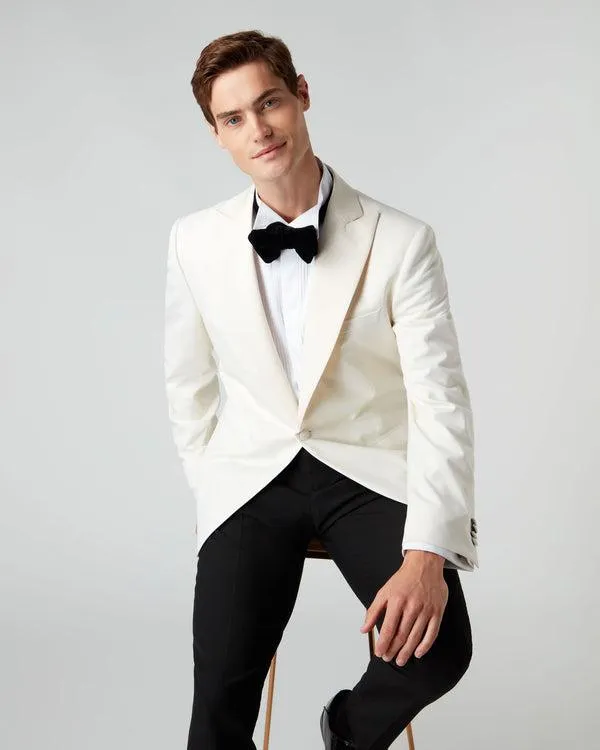Men 007 Woven Dinner JacketIn White White NPeal Coats and Jackets