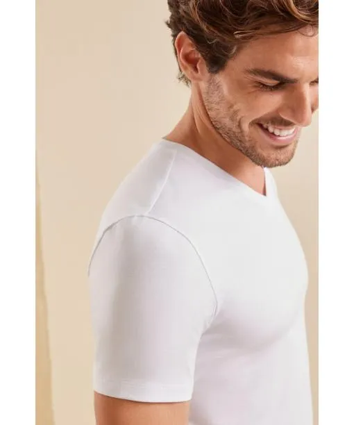 Men 2Pack Men TShirt Vneck Daily Comfort Dark Grey FALKE Shirts