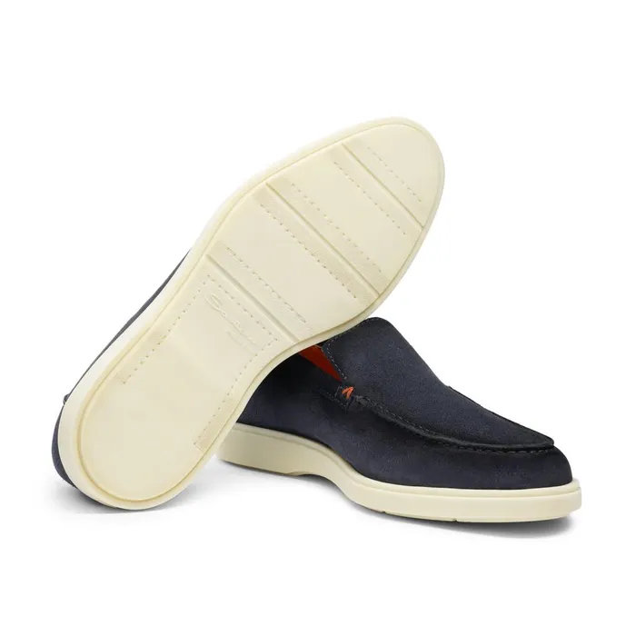 Men Blue Suede Loafer Santoni Loafers