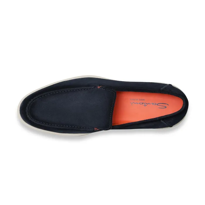 Men Blue Suede Loafer Santoni Loafers