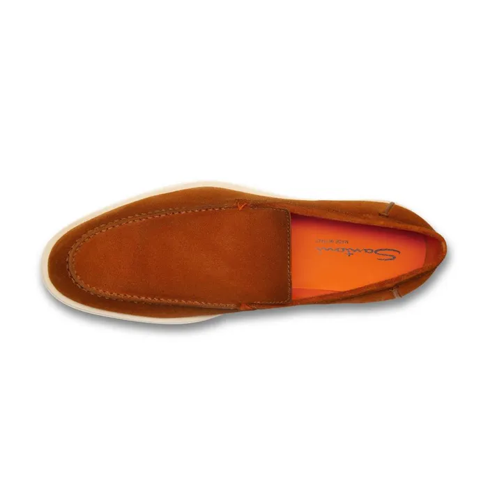 Men Brown Suede Loafer Santoni Loafers