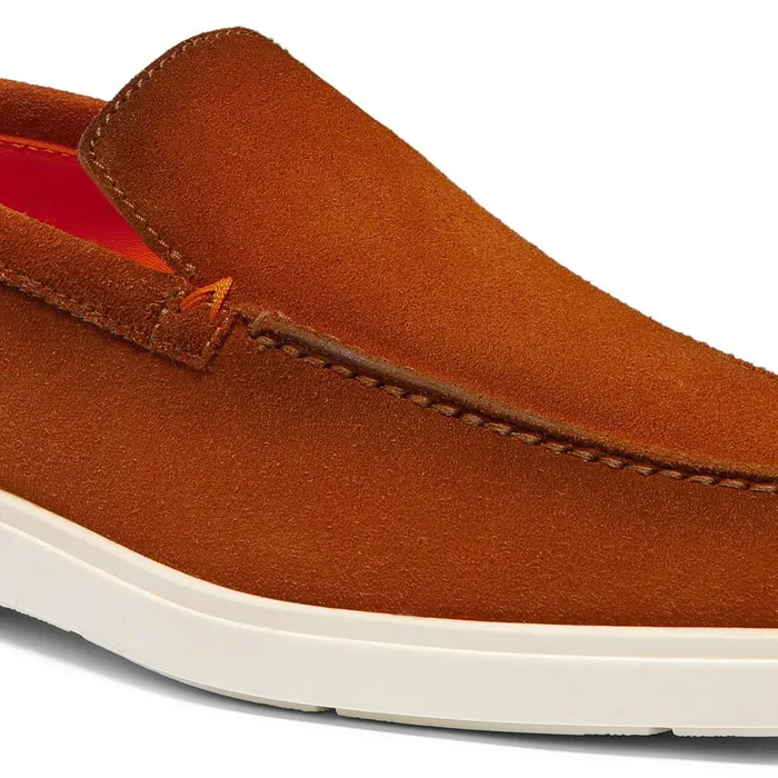 Men Brown Suede Loafer Santoni Loafers