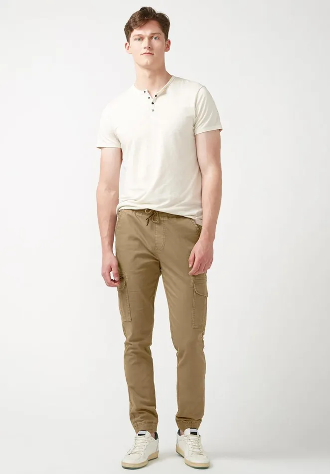 Men Cargo Tom Dark Beige Men039s Jogger Pants Dark Beige Buffalo David Bitton Pants