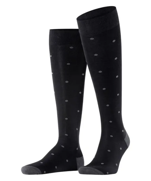 Men Dot Men Kneehigh Socks Anthracite Mel FALKE Knee High Socks