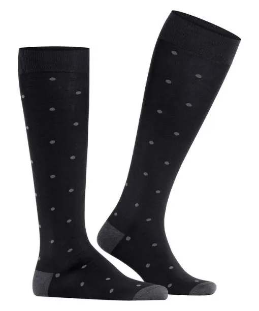 Men Dot Men Kneehigh Socks Anthracite Mel FALKE Knee High Socks