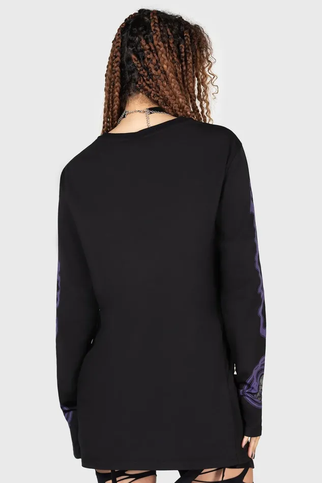 Men Graphic Tops Killstar Blac Magick Long Sleeve Top