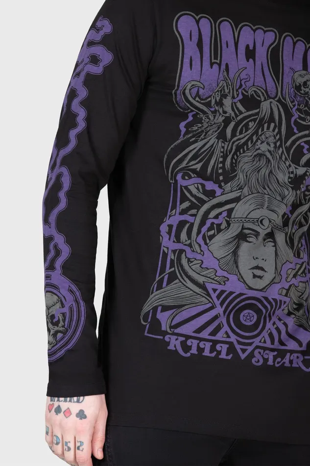 Men Graphic Tops Killstar Blac Magick Long Sleeve Top