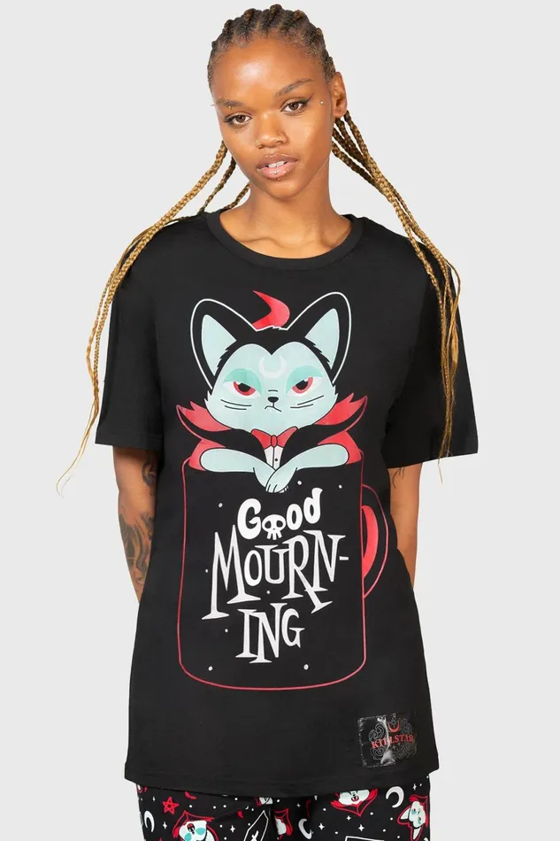 Men Graphic Tops Killstar Catnap TShirt