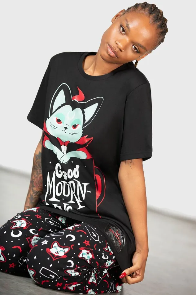 Men Graphic Tops Killstar Catnap TShirt