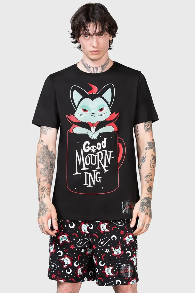 Men Graphic Tops Killstar Catnap TShirt
