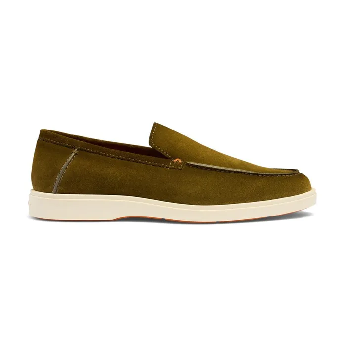 Men Green Suede Loafer Santoni Loafers