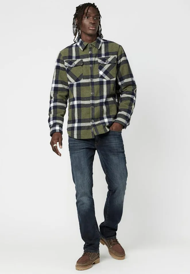 Men Jersey and Plaid Japuy Shacket Trekking Buffalo David Bitton Jackets
