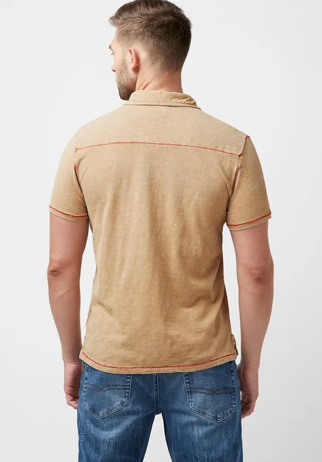 Men Kacinos Optic Wash White Polo Milk Buffalo David Bitton Tops and Tees