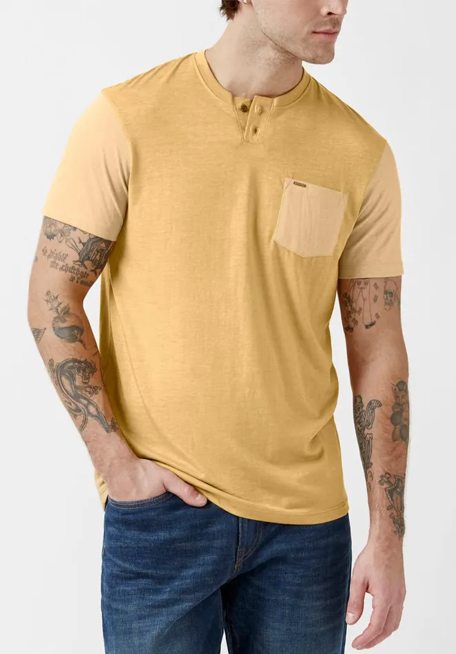 Men Kaddy Tan ShortSleeve Mens Top Tan Buffalo David Bitton Tops and Tees