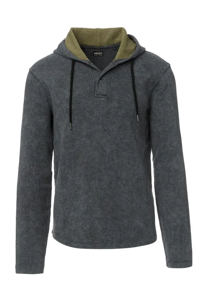 Men Kafom Black LongSleeve Mens Sweatshirt Black Buffalo David Bitton Tops and Tees