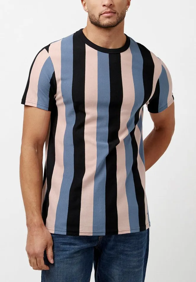 Men Kamand Ref Stripe Pique TShirt Star Buffalo David Bitton Tops and Tees