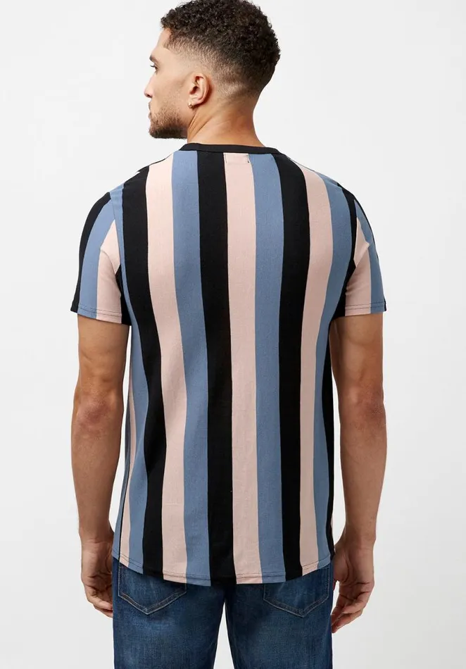 Men Kamand Ref Stripe Pique TShirt Star Buffalo David Bitton Tops and Tees