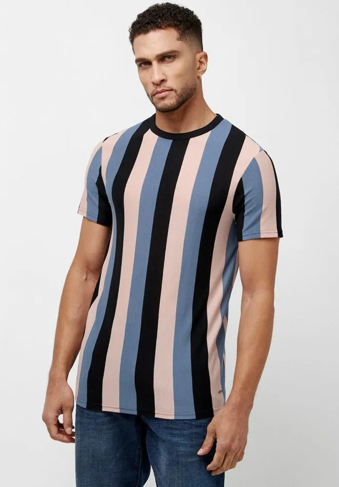Men Kamand Ref Stripe Pique TShirt Star Buffalo David Bitton Tops and Tees