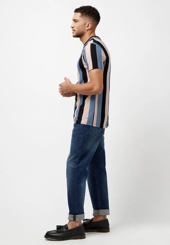 Men Kamand Ref Stripe Pique TShirt Star Buffalo David Bitton Tops and Tees