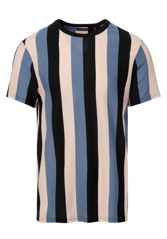Men Kamand Ref Stripe Pique TShirt Star Buffalo David Bitton Tops and Tees