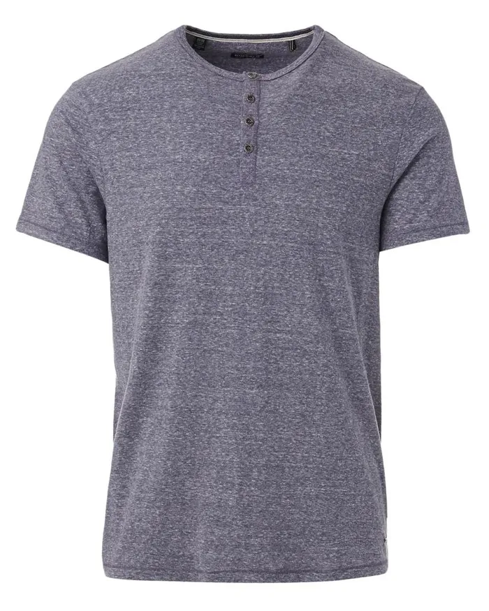 Men Kamir Speckled Knit Henley Ruby Buffalo David Bitton Tops and Tees