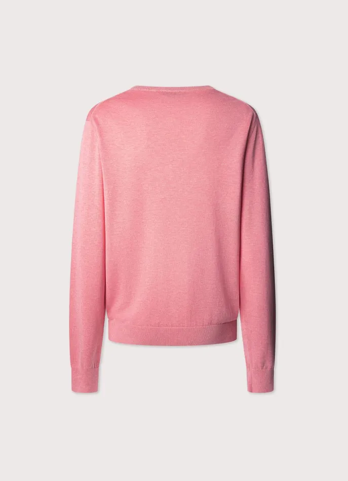 Men Knitwear Faonnable Embroidered Bird Crew Neck Jumper Magenta Purple