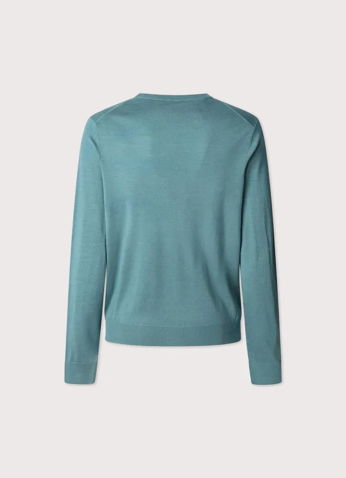 Men Knitwear Faonnable Merino Wool Crew Neck Jumper Meadow Blue
