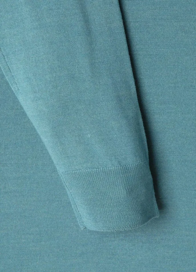 Men Knitwear Faonnable Merino Wool Crew Neck Jumper Meadow Blue