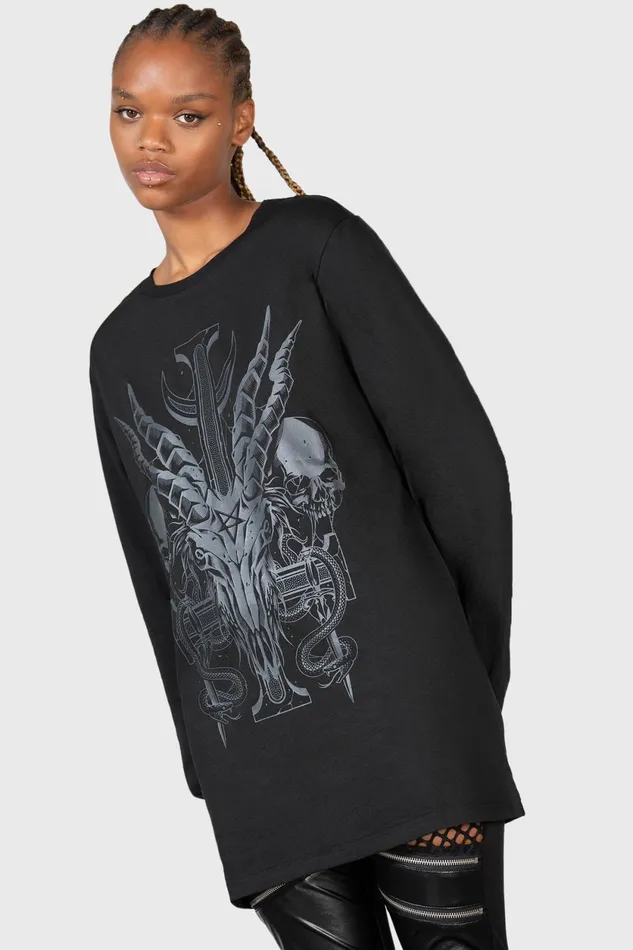 Men Long Sleeves Killstar Infernal Ashes Long Sleeve Top