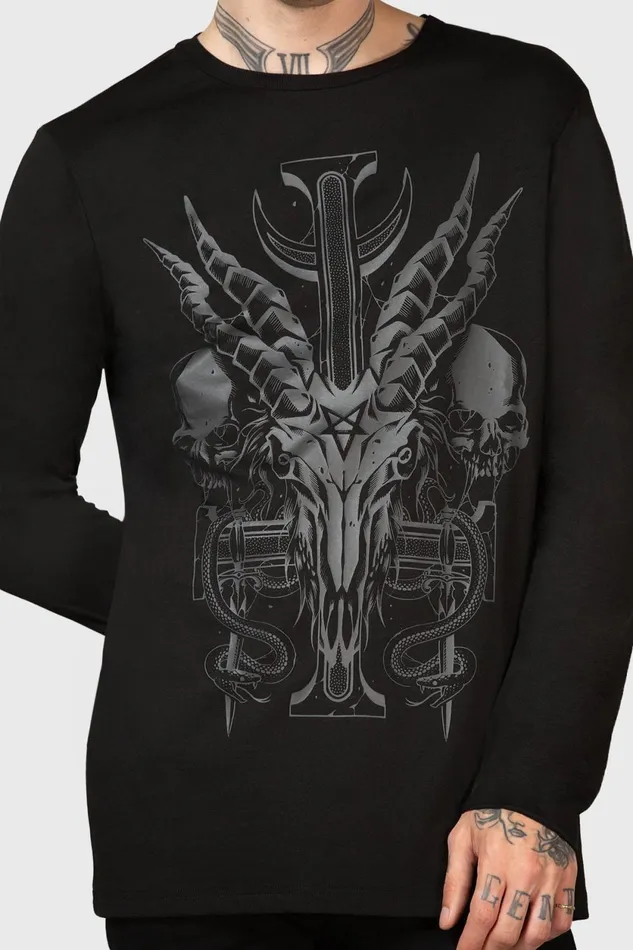 Men Long Sleeves Killstar Infernal Ashes Long Sleeve Top