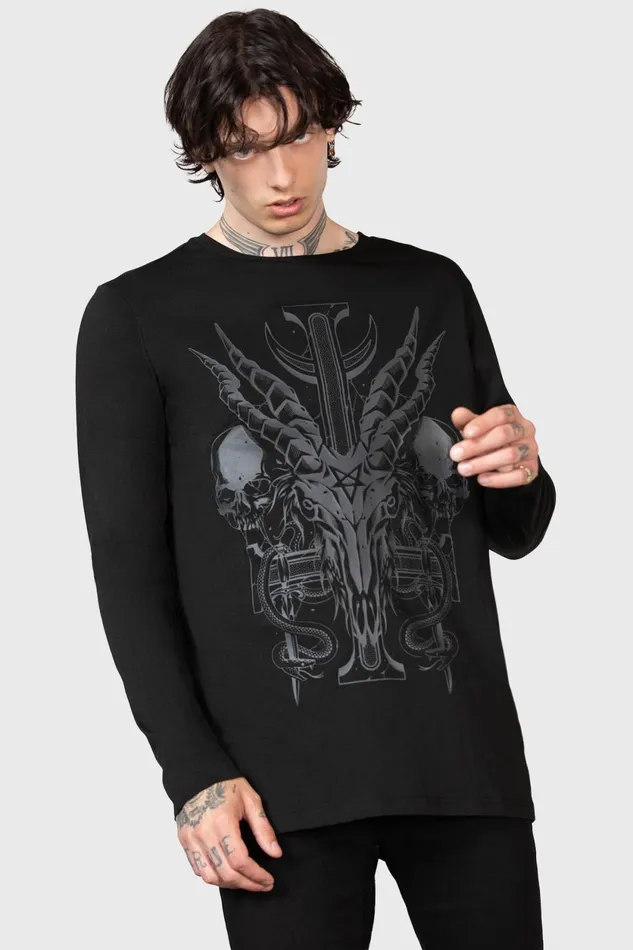 Men Long Sleeves Killstar Infernal Ashes Long Sleeve Top