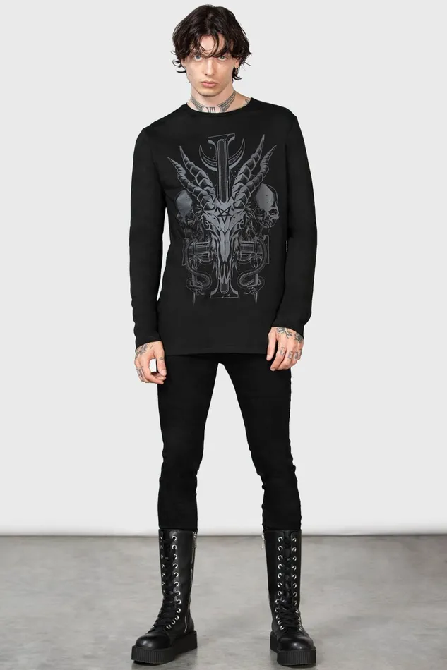 Men Long Sleeves Killstar Infernal Ashes Long Sleeve Top