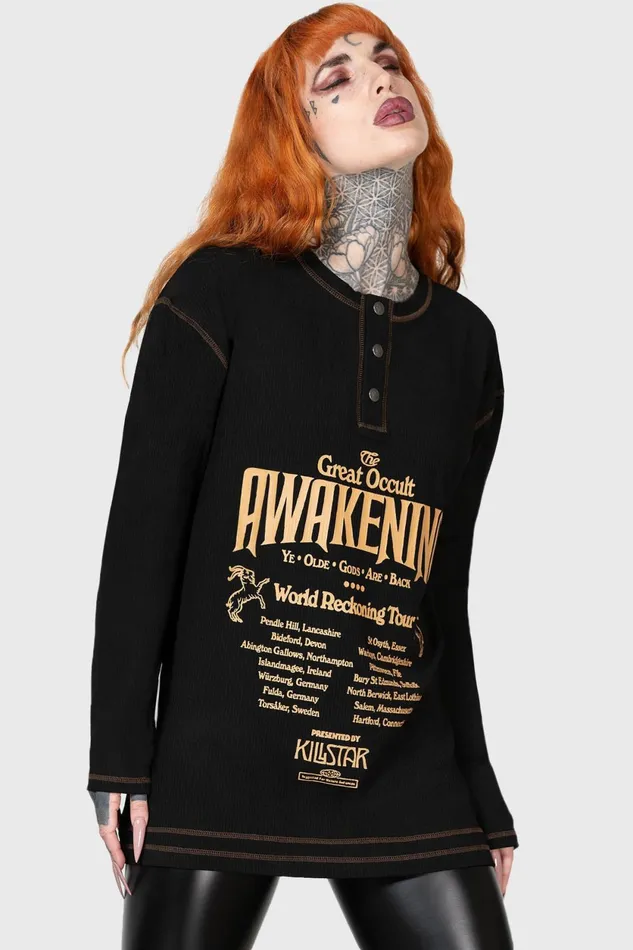 Men Long Sleeves Killstar Otherworlds Henley Top
