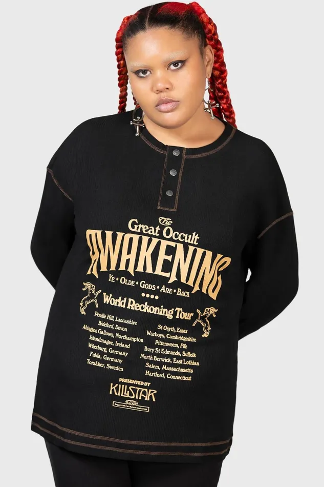 Men Long Sleeves Killstar Otherworlds Henley Top