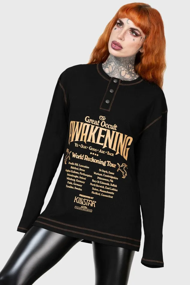 Men Long Sleeves Killstar Otherworlds Henley Top