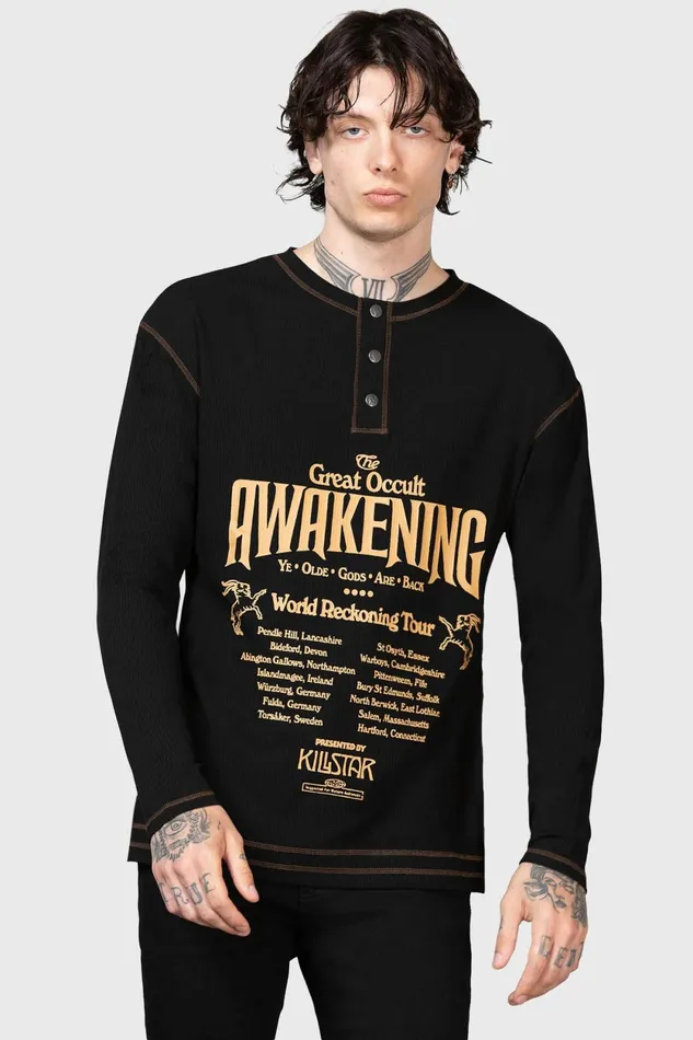 Men Long Sleeves Killstar Otherworlds Henley Top