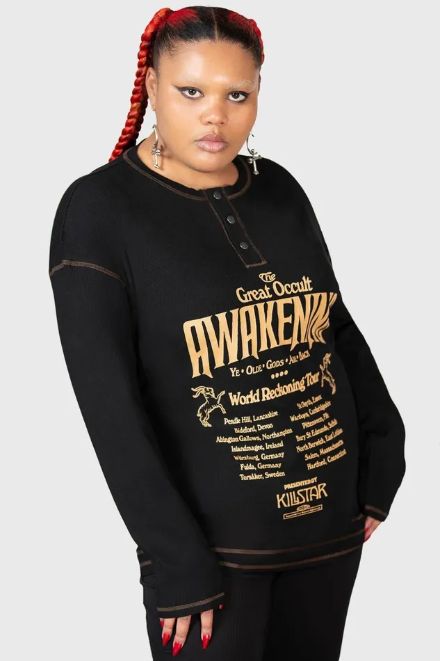 Men Long Sleeves Killstar Otherworlds Henley Top
