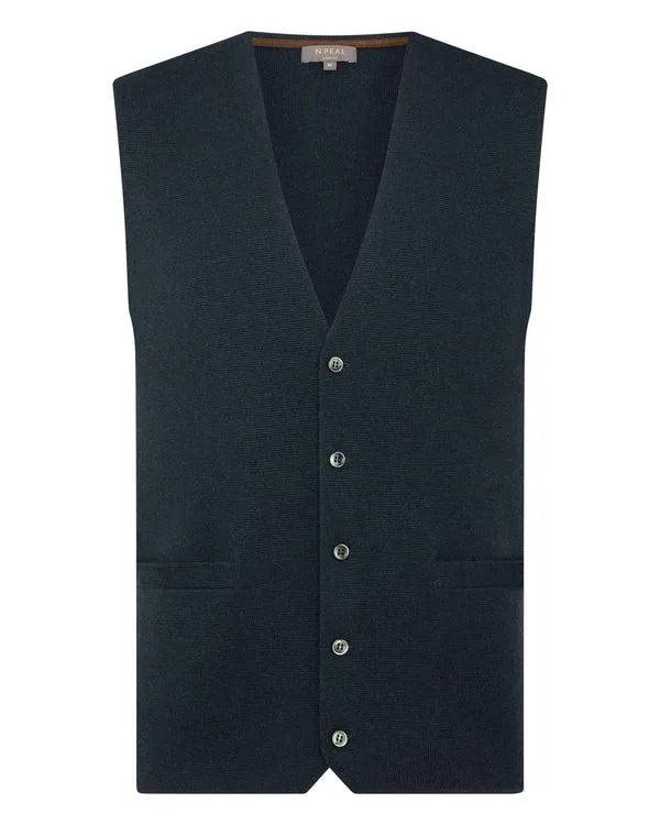 Men Men039s The Chelsea Milano Cashmere WaistcoatIn Grigio Blue Grigio Blue NPeal Gilets and Waistcoats