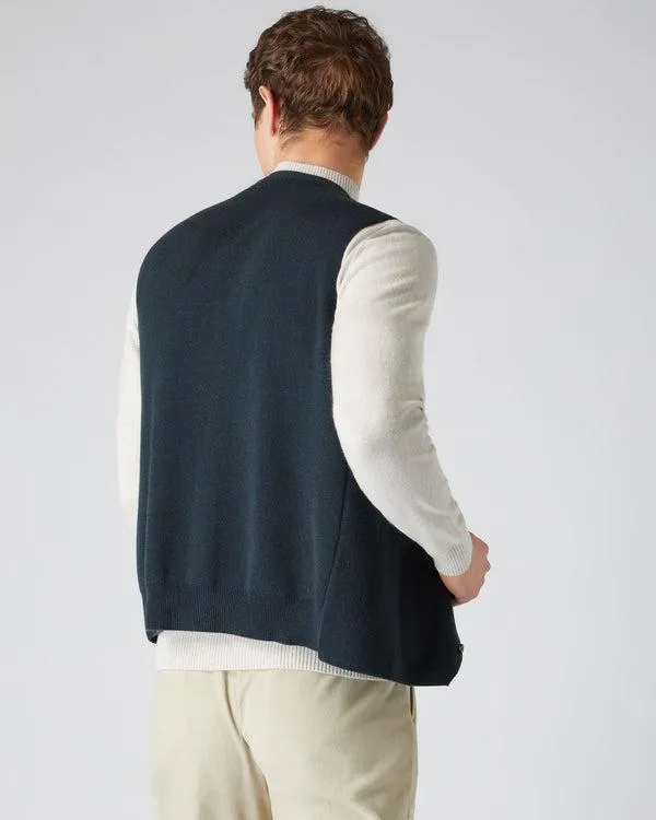 Men Men039s The Chelsea Milano Cashmere WaistcoatIn Grigio Blue Grigio Blue NPeal Gilets and Waistcoats