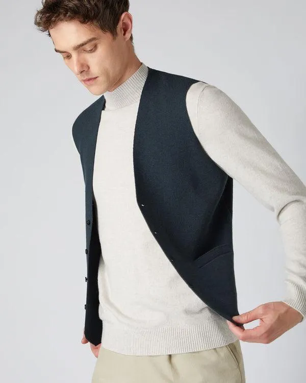Men Men039s The Chelsea Milano Cashmere WaistcoatIn Grigio Blue Grigio Blue NPeal Gilets and Waistcoats