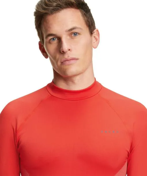 Men Men Long Sleeve Shirt Maximum Warm Tangerine FALKE Long Sleeve Shirts