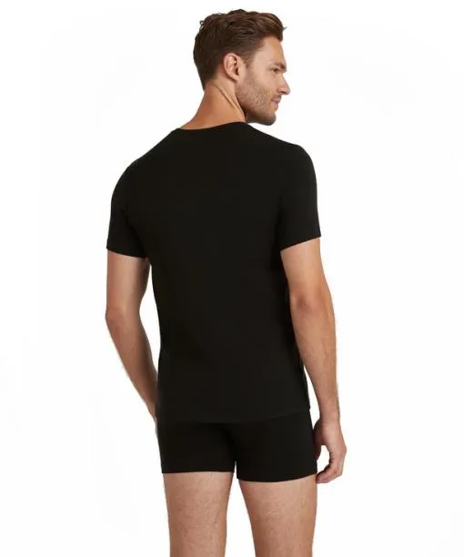 Men Men TShirt Vneck Daily ClimaWool Black FALKE Shirts