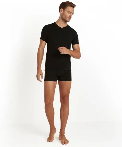 Men Men TShirt Vneck Daily ClimaWool Black FALKE Shirts
