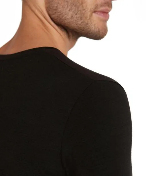 Men Men TShirt Vneck Daily ClimaWool Black FALKE Shirts