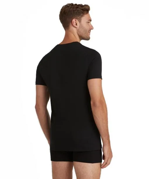 Men Men TShirt Vneck Daily Natural Black FALKE Shirts