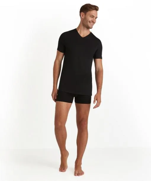 Men Men TShirt Vneck Daily Natural Black FALKE Shirts