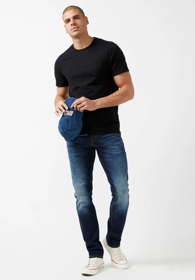 Men Naimop Black Jersey TShirt Black Buffalo David Bitton Tops and Tees