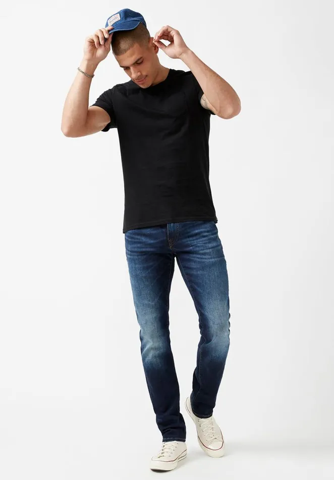 Men Naimop Black Jersey TShirt Black Buffalo David Bitton Tops and Tees
