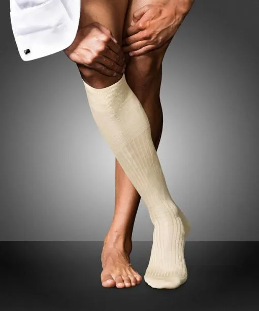 Men No 10 Pure Fil Dcosse Men Kneehigh Socks Sand FALKE Knee High Socks